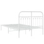 Estructura de cama de metal con cabecero blanca 120x200 cm de , Camas y somieres - Ref: Foro24-376647, Precio: 118,83 €, Desc...