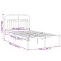 Estructura de cama de metal con cabecero blanca 120x200 cm de , Camas y somieres - Ref: Foro24-376647, Precio: 118,83 €, Desc...