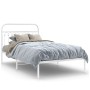 Estructura de cama de metal con cabecero blanco 107x203 cm de , Camas y somieres - Ref: Foro24-376645, Precio: 88,81 €, Descu...