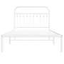 Metal bed frame with white headboard 107x203 cm by , Beds and slatted bases - Ref: Foro24-376645, Price: 87,41 €, Discount: %