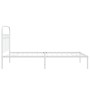 Estructura de cama de metal con cabecero blanco 107x203 cm de , Camas y somieres - Ref: Foro24-376645, Precio: 88,81 €, Descu...