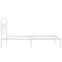 Metal bed frame with white headboard 107x203 cm by , Beds and slatted bases - Ref: Foro24-376645, Price: 87,41 €, Discount: %