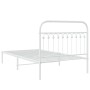Estructura de cama de metal con cabecero blanco 107x203 cm de , Camas y somieres - Ref: Foro24-376645, Precio: 88,81 €, Descu...