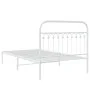 Metal bed frame with white headboard 107x203 cm by , Beds and slatted bases - Ref: Foro24-376645, Price: 87,41 €, Discount: %