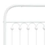 Metal bed frame with white headboard 107x203 cm by , Beds and slatted bases - Ref: Foro24-376645, Price: 87,41 €, Discount: %