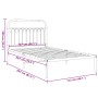 Estructura de cama de metal con cabecero blanco 107x203 cm de , Camas y somieres - Ref: Foro24-376645, Precio: 88,81 €, Descu...