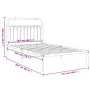 Metal bed frame with white headboard 107x203 cm by , Beds and slatted bases - Ref: Foro24-376645, Price: 87,41 €, Discount: %