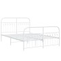 Estructura cama con cabecero y estribo metal blanco 137x190 cm de , Camas y somieres - Ref: Foro24-376666, Precio: 121,31 €, ...