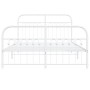 Estructura cama con cabecero y estribo metal blanco 137x190 cm de , Camas y somieres - Ref: Foro24-376666, Precio: 121,31 €, ...