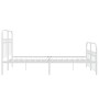 Estructura cama con cabecero y estribo metal blanco 137x190 cm de , Camas y somieres - Ref: Foro24-376666, Precio: 121,31 €, ...