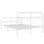 Estructura cama con cabecero y estribo metal blanco 137x190 cm de , Camas y somieres - Ref: Foro24-376666, Precio: 121,31 €, ...