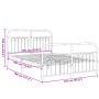 Estructura cama con cabecero y estribo metal blanco 137x190 cm de , Camas y somieres - Ref: Foro24-376666, Precio: 121,31 €, ...