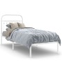 Estructura de cama de metal con cabecero blanco 75x190 cm de , Camas y somieres - Ref: Foro24-376639, Precio: 60,80 €, Descue...