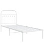Estructura de cama de metal con cabecero blanco 75x190 cm de , Camas y somieres - Ref: Foro24-376639, Precio: 60,80 €, Descue...