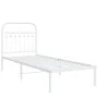 Metal bed frame with white headboard 75x190 cm by , Beds and slatted bases - Ref: Foro24-376639, Price: 60,06 €, Discount: %