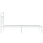 Estructura de cama de metal con cabecero blanco 75x190 cm de , Camas y somieres - Ref: Foro24-376639, Precio: 60,80 €, Descue...