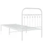Metal bed frame with white headboard 75x190 cm by , Beds and slatted bases - Ref: Foro24-376639, Price: 60,06 €, Discount: %