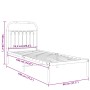 Estructura de cama de metal con cabecero blanco 75x190 cm de , Camas y somieres - Ref: Foro24-376639, Precio: 60,80 €, Descue...