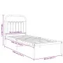 Metal bed frame with white headboard 75x190 cm by , Beds and slatted bases - Ref: Foro24-376639, Price: 60,06 €, Discount: %