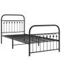 Estructura de cama con cabecero y estribo metal negro 90x200 cm de , Camas y somieres - Ref: Foro24-376611, Precio: 98,17 €, ...