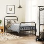 Estructura de cama con cabecero y estribo metal negro 90x200 cm de , Camas y somieres - Ref: Foro24-376611, Precio: 98,17 €, ...