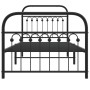 Estructura de cama con cabecero y estribo metal negro 90x200 cm de , Camas y somieres - Ref: Foro24-376611, Precio: 98,17 €, ...