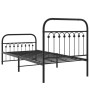 Estructura de cama con cabecero y estribo metal negro 90x200 cm de , Camas y somieres - Ref: Foro24-376611, Precio: 98,17 €, ...