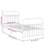 Estructura de cama con cabecero y estribo metal negro 90x200 cm de , Camas y somieres - Ref: Foro24-376611, Precio: 98,17 €, ...