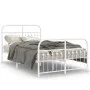 Metal bed frame with white headboard and footboard 120x190 cm by , Beds and slatted bases - Ref: Foro24-376664, Price: 113,68...