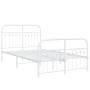 Estructura cama metal con cabecero y estribo blanco 120x190 cm de , Camas y somieres - Ref: Foro24-376664, Precio: 115,08 €, ...