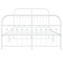 Estructura cama metal con cabecero y estribo blanco 120x190 cm de , Camas y somieres - Ref: Foro24-376664, Precio: 115,08 €, ...