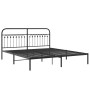 Estructura de cama con cabecero metal negro 183x213 cm de , Camas y somieres - Ref: Foro24-376605, Precio: 134,79 €, Descuent...