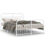 Estructura cama metal con cabecero y estribo blanco 160x200 cm de , Camas y somieres - Ref: Foro24-376670, Precio: 145,96 €, ...