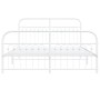 Estructura cama metal con cabecero y estribo blanco 160x200 cm de , Camas y somieres - Ref: Foro24-376670, Precio: 145,96 €, ...