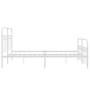 Estructura cama metal con cabecero y estribo blanco 160x200 cm de , Camas y somieres - Ref: Foro24-376670, Precio: 145,96 €, ...