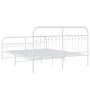 Estructura cama metal con cabecero y estribo blanco 160x200 cm de , Camas y somieres - Ref: Foro24-376670, Precio: 145,96 €, ...