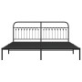 Estructura de cama con cabecero metal negro 200x200 cm de , Camas y somieres - Ref: Foro24-376607, Precio: 138,98 €, Descuent...