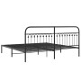 Estructura de cama con cabecero metal negro 200x200 cm de , Camas y somieres - Ref: Foro24-376607, Precio: 138,98 €, Descuent...