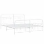 Metal bed frame with white headboard and footboard 183x213 cm by , Beds and slatted bases - Ref: Foro24-376672, Price: 145,38...