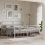 Metal bed frame with white headboard and footboard 183x213 cm by , Beds and slatted bases - Ref: Foro24-376672, Price: 145,38...