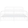 Metal bed frame with white headboard and footboard 183x213 cm by , Beds and slatted bases - Ref: Foro24-376672, Price: 145,38...
