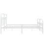 Metal bed frame with white headboard and footboard 183x213 cm by , Beds and slatted bases - Ref: Foro24-376672, Price: 145,38...
