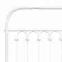 Metal bed frame with white headboard and footboard 183x213 cm by , Beds and slatted bases - Ref: Foro24-376672, Price: 145,38...