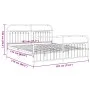 Metal bed frame with white headboard and footboard 183x213 cm by , Beds and slatted bases - Ref: Foro24-376672, Price: 145,38...