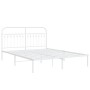 Estructura de cama de metal con cabecero blanca 150x200 cm de , Camas y somieres - Ref: Foro24-376651, Precio: 125,19 €, Desc...
