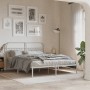 Estructura de cama de metal con cabecero blanca 150x200 cm de , Camas y somieres - Ref: Foro24-376651, Precio: 125,19 €, Desc...