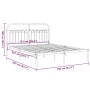 Estructura de cama de metal con cabecero blanca 150x200 cm de , Camas y somieres - Ref: Foro24-376651, Precio: 125,19 €, Desc...