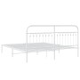 Estructura de cama de metal con cabecero blanco 183x203 cm de , Camas y somieres - Ref: Foro24-376653, Precio: 108,34 €, Desc...
