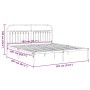 Estructura de cama de metal con cabecero blanco 183x203 cm de , Camas y somieres - Ref: Foro24-376653, Precio: 108,34 €, Desc...