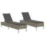 Tumbonas con cojines 2 unidades ratán sintético gris de , Tumbonas - Ref: Foro24-3261589, Precio: 282,17 €, Descuento: %
